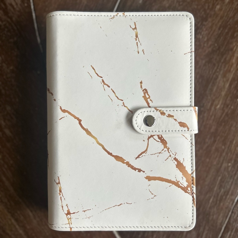 New, Budget Binder marbled leather planner